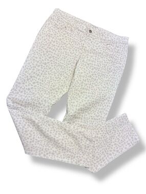🐆 LOFT Modern Skinny Leopard Print Jeans | Size 8/29 | Neutral Ivory gray EUC